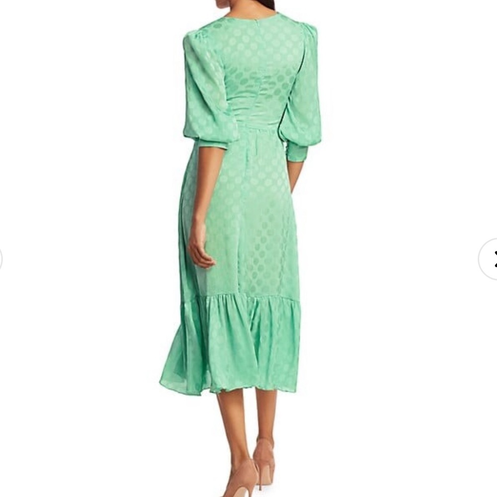PatBO Polka Dot Satin Belted Midi Dress - Picture 4 of 13